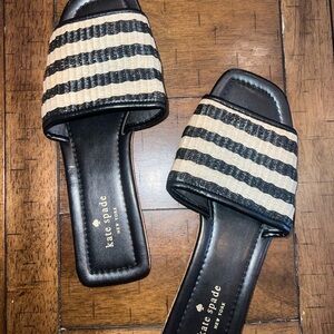 Kate Spade Black and Cream Women's Sandals